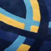 Ovale Wollen Tapijt Komiza - Handgetuft - 150 X 230 Cm - Marineblauw