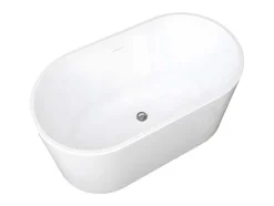 Ovalen Losstaand Bad - 180 L - 130 X 71 X 58 Cm - Wit - Acryl - Apogon