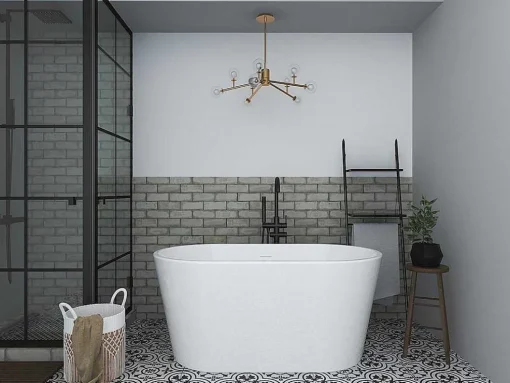Ovalen Losstaand Bad - 180 L - 130 X 71 X 58 Cm - Wit - Acryl - Apogon