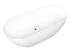 Ovalen Vrijstaand Bad - 240 L - 170 X 75 X 60 Cm - Wit - Acryl - Mobula