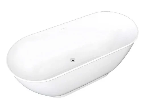 Ovalen Vrijstaand Bad - 240 L - 170 X 75 X 60 Cm - Wit - Acryl - Mobula