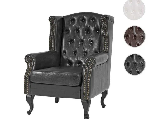 Oxford Fauteuil, Zwart Zonder Voetenbank