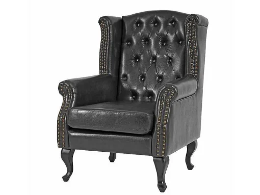 Oxford Fauteuil, Zwart Zonder Voetenbank