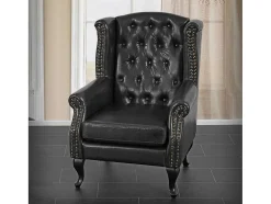 Oxford Fauteuil, Zwart Zonder Voetenbank