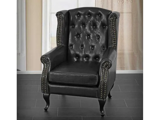 Oxford Fauteuil, Zwart Zonder Voetenbank