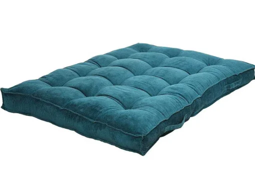 Palletkussen - 120 X 80 X 10 Cm - Ribfluweel - Blauw - Baila