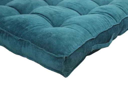 Palletkussen - 120 X 80 X 10 Cm - Ribfluweel - Blauw - Baila