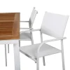 Panama Tuinmeubelset Tafel 90X152/210Cm En 4 Stoel Santorini Wit, Naturel.