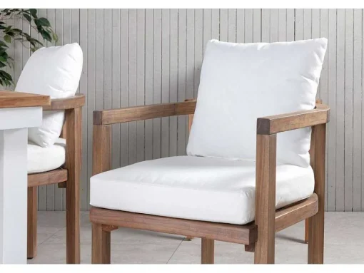 Panama Tuinmeubelset Tafel 90X152/210Cm En 4 Stoel Erica Naturel, Wit.