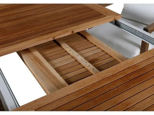 Panama Tuinmeubelset Tafel 90X152/210Cm En 4 Stoel Erica Naturel, Wit.