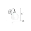 Pavia Wandlamp, Satijn, Wit, 19,5X13,5X21,5 Cm, Epikasa