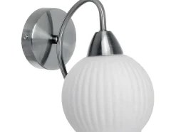 Pavia Wandlamp, Satijn, Wit, 19,5X13,5X21,5 Cm, Epikasa