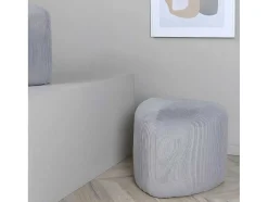 Peg Poef, Hocker O46Cm Fluweel Grijs.