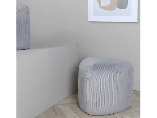 Peg Poef, Hocker O46Cm Fluweel Grijs.