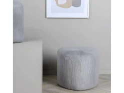 Peg Poef, Hocker O46Cm Fluweel Grijs.