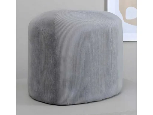 Peg Poef, Hocker O46Cm Fluweel Grijs.