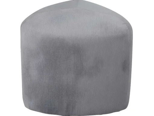 Peg Poef, Hocker O46Cm Fluweel Grijs.