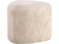 Peg Poef, Hocker O46Cm Teddystof Beige.