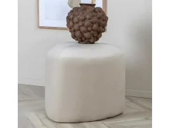 Peg Poef, Hocker O46Cm Velours Wit.