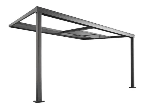 Pergola Voor Tegen De Muur Met Schuifbaar Dak - 12 M - Antraciet - Izeda