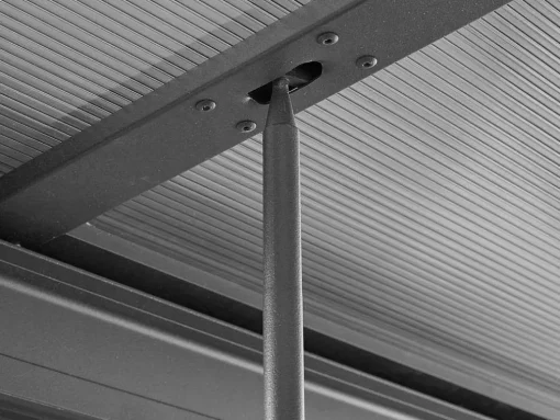 Pergola Voor Tegen De Muur Met Schuifbaar Dak - 12 M - Antraciet - Izeda