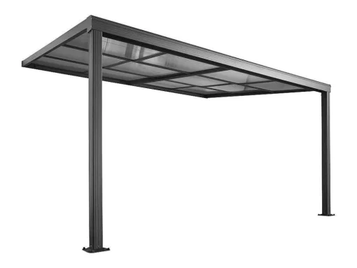 Pergola Voor Tegen De Muur Met Schuifbaar Dak - 12 M - Antraciet - Izeda