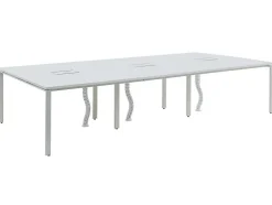 6 Persoons Bureau Bank - Wit - L120 Cm - Downtown