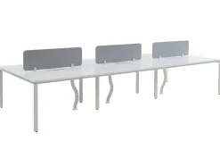 6 Persoons Bureau Bank - Wit - L140 Cm - Met Tussenschotten - Downtown