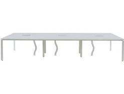 6 Persoons Bureau Bank - Wit - L120 Cm - Downtown
