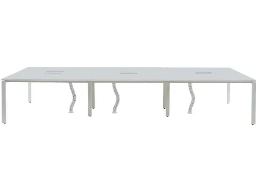 6 Persoons Bureau Bank - Wit - L120 Cm - Downtown
