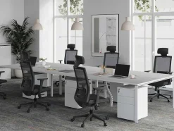 6 Persoons Bureau Bank - Wit - L120 Cm - Downtown