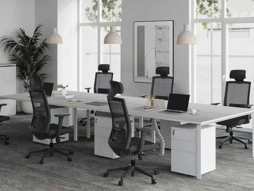 6 Persoons Bureau Bank - Wit - L120 Cm - Downtown