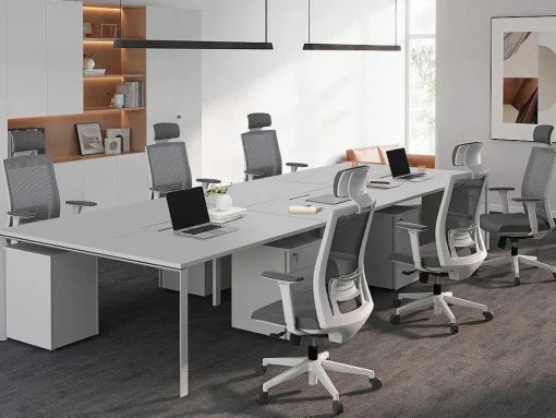 6 Persoons Bureau Bank - Wit - L120 Cm - Downtown