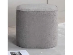 Piff Poef, Hocker O44Cm Teddystof Grijs.