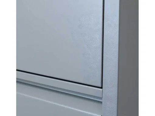 Pisa Schoenenkast Grijs Metaal Met 3 Vakken.