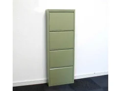 Pisa Schoenenkast Groen Metaal Met 4 Vakken.
