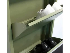 Pisa Schoenenkast Groen Metaal Met 4 Vakken.
