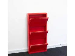 Pisa Schoenenkast Rood Metaal Met 9 Vakken.
