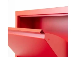 Pisa Schoenenkast Rood Metaal Met 9 Vakken.