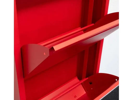 Pisa Schoenenkast Rood Metaal Met 9 Vakken.