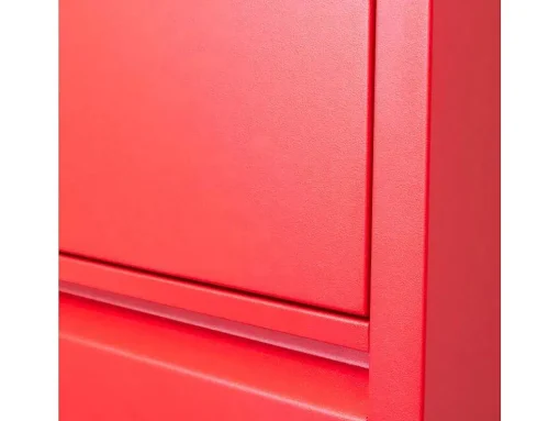 Pisa Schoenenkast Rood Metaal Met 9 Vakken.