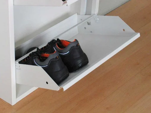 Pisa Schoenenkast Wit Metaal Met 5 Vakken - Set Van 2.