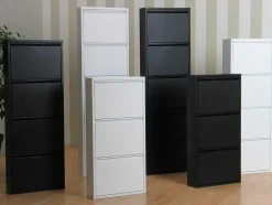 Pisa Schoenenkast Wit Metaal Met 5 Vakken - Set Van 2.