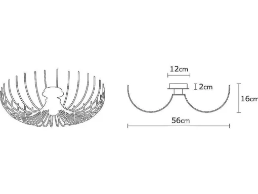 Plafondlamp Aspendos - D.56 X H. 16 Cm - Zwart