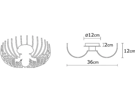 Plafondlamp Aspendos - D.36 X H. 12 Cm - Zwart
