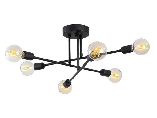 Plafondlamp Van Metaal Flowera - 3 Armen - L64 Cm X H30 Cm - Zwart
