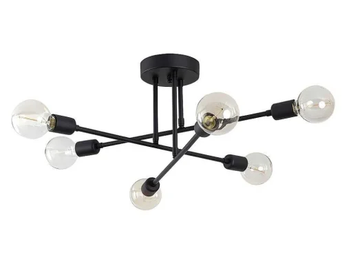 Plafondlamp Van Metaal Flowera - 3 Armen - L64 Cm X H30 Cm - Zwart