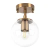 Plafondlamp Van Metaal Met Bol -D. 15 Cm X H. 23 Cm - Vintage - Barlati