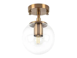 Plafondlamp Van Metaal Met Bol -D. 15 Cm X H. 23 Cm - Vintage - Barlati