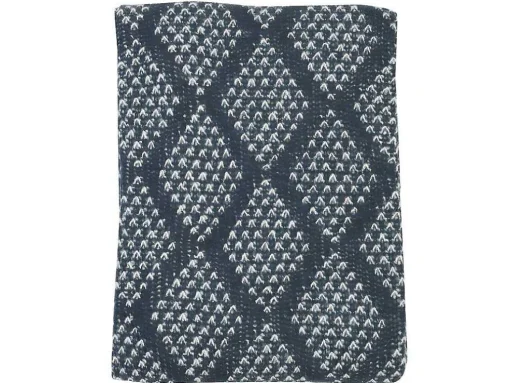 Plaid Oyace - Acryl En Wol - 130 X 170 Cm - Ivoor En Blauw